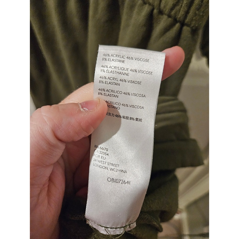 Anthropologie Thalia Midi Dress XL Olive Green Sweatshirt Belt Missing Pocket - Picture 5 of 6